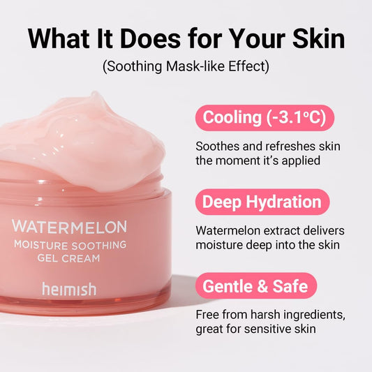 Heimish Watermelon Moisture Soothing Gel Cream 110 мл – хидратиращ гел-крем с диня за свежа и успокоена кожа