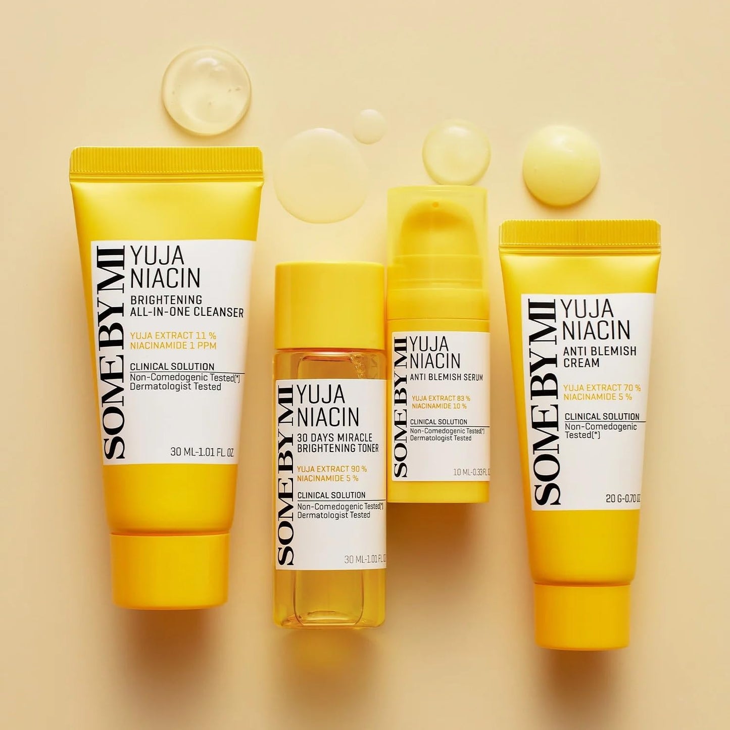 SOME BY MI Yuja Niacin Anti-Blemish Starter Kit – комплект за изсветляване и хиперпигментации (почистващ гел, тонер, серум, крем).