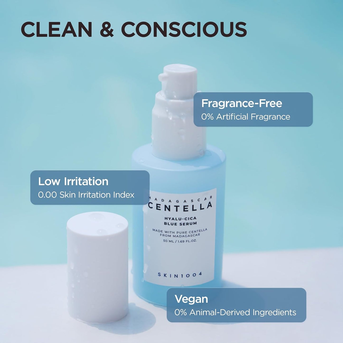 Skin1004 Hydrating & Soothing Madagascar Centella Hyalu-Cica Blue Serum – хидратиращ и успокояващ серум
