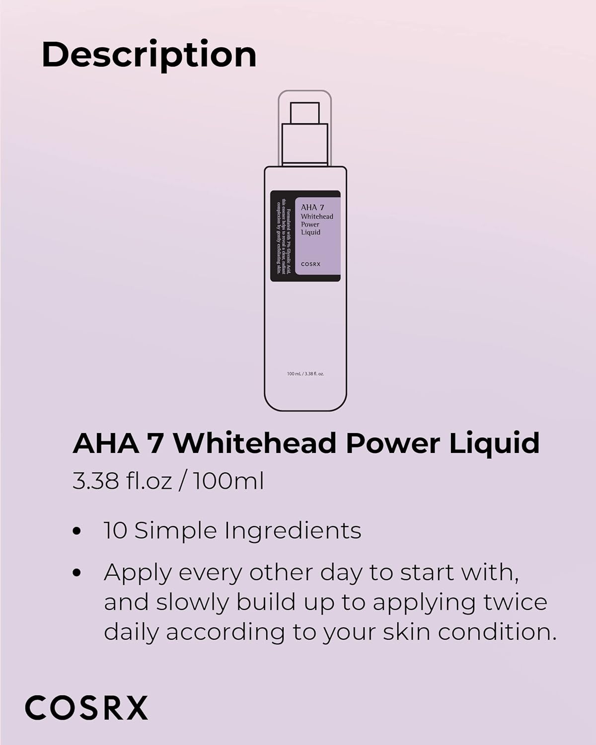 COSRX AHA 7 Whitehead Power Liquid 100 мл – корейски ексфолиращ тоник срещу бели точки и запушени пори