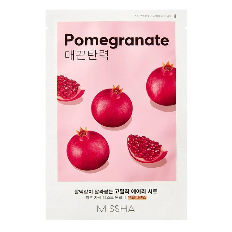 MISSHA Airy Fit Sheet Mask Pomegranate – Стягаща и ревитализираща тъканна маска с нар 19 гр.