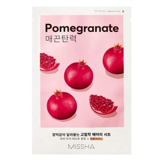 MISSHA Airy Fit Sheet Mask Pomegranate – Стягаща и ревитализираща тъканна маска с нар 19 гр.