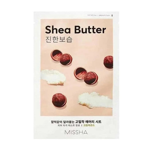 MISSHA Airy Fit Sheet Mask Shea Butter – Интензивно хидратираща и подхранваща тъканна маска с масло от ший 19 g