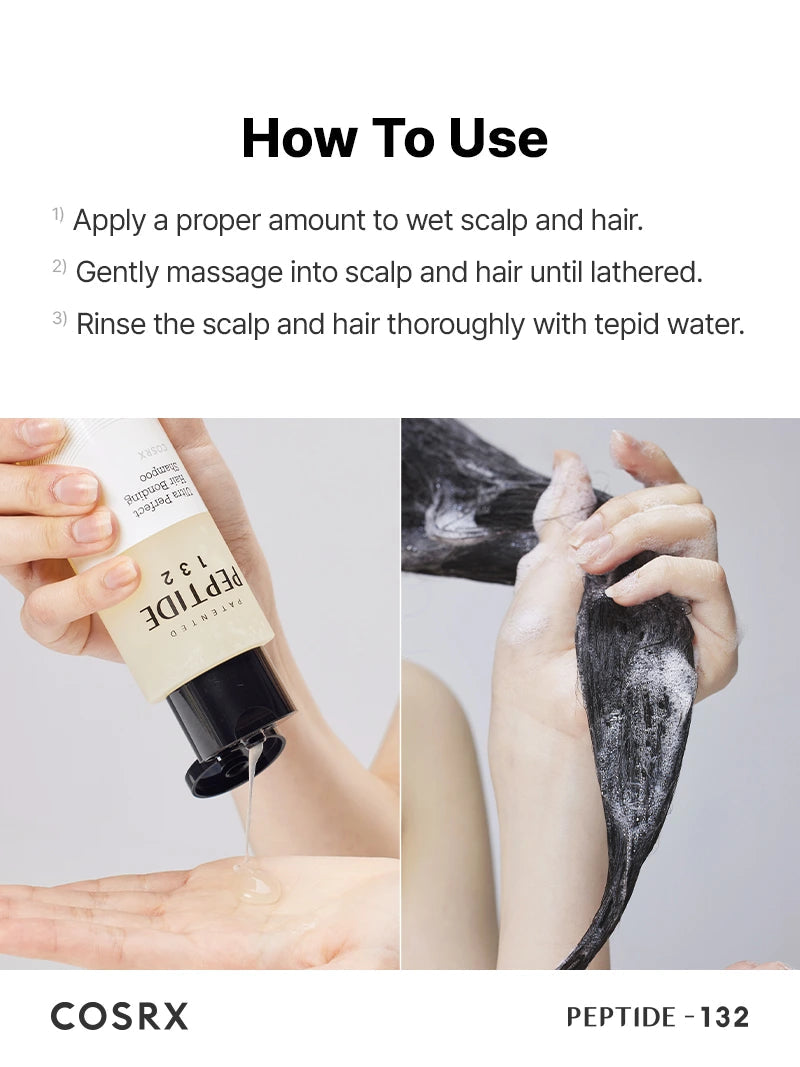 COSRX Peptide-132 Hair Bonding Shampoo – корейски заздравяващ шампоан за скалп и коса (ежедневна грижа против пърхот)
