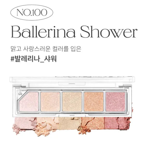 Unleashia Mood Shower Face Palette No.100 Ballerina Shower – корейска палитра за лице с руж и хайлайт