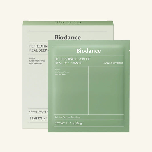 Biodance Refreshing Sea Kelp Real Deep Mask 4 бр. × 34 г – корейска освежаваща дълбоко хидратираща маска с морски келп
