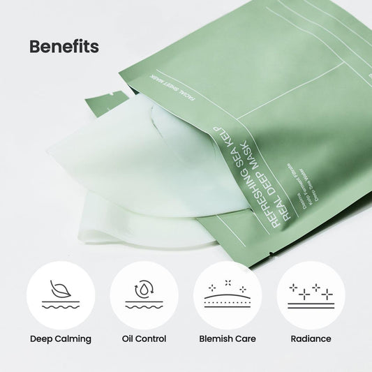 Biodance Refreshing Sea Kelp Real Deep Mask 4 бр. × 34 г – корейска освежаваща дълбоко хидратираща маска с морски келп