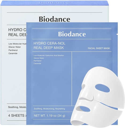 Biodance Hydro Cera-Nol Real Deep Mask 4 бр. × 34 г – корейска дълбоко хидратираща маска с церамиди