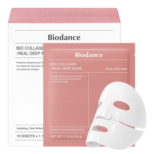 Biodance Bio Collagen Real Deep Mask 4бр × 34 г – корейска дълбоко подхранваща колагенова маска