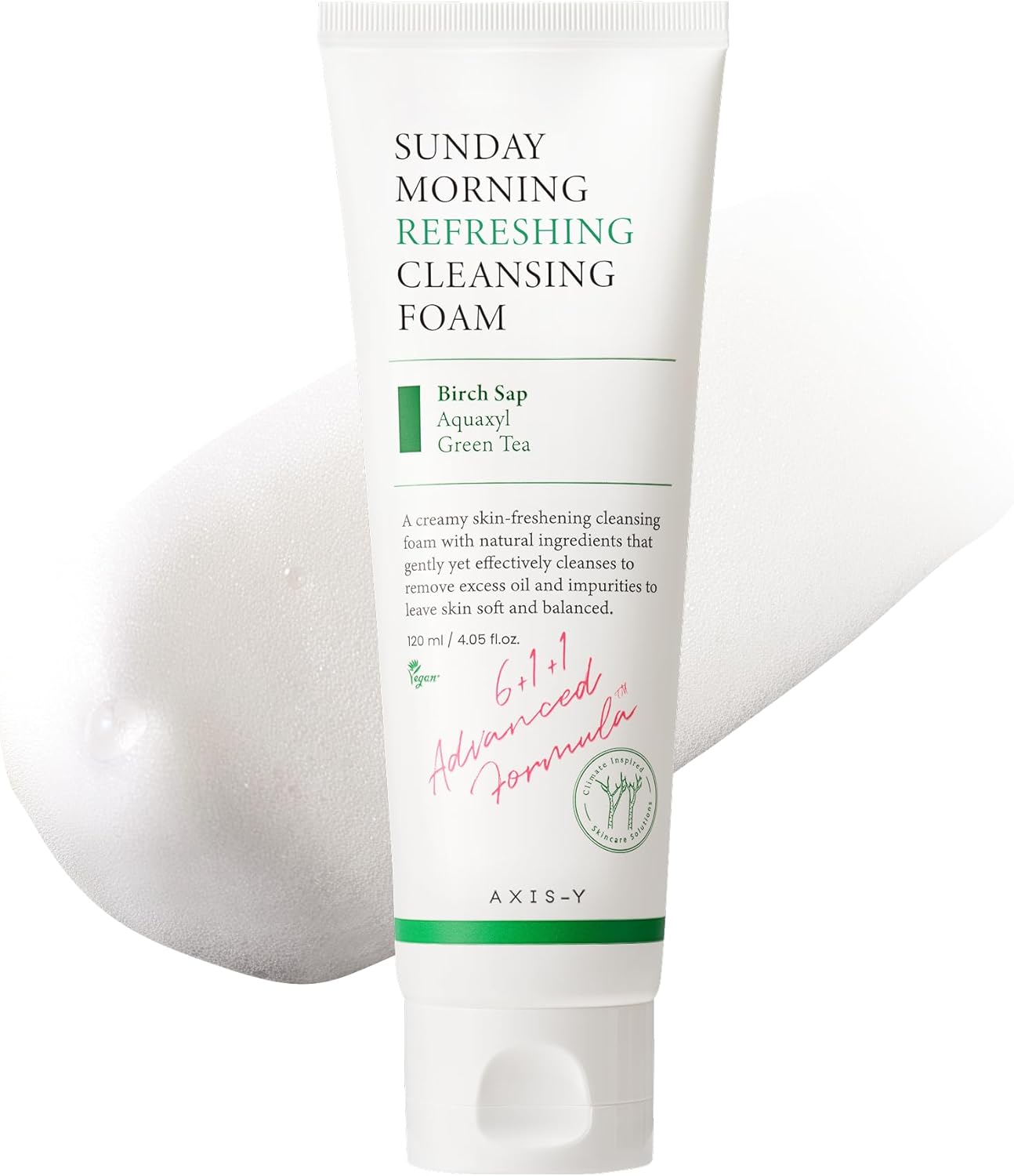 Axis-Y Sunday Morning Refreshing Cleansing Foam 120 мл – корейска освежаваща почистваща пяна за лице с нежна формула.