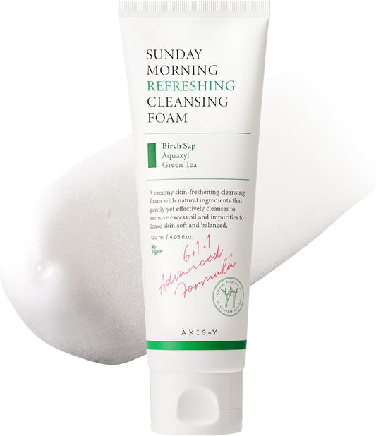 Axis-Y Sunday Morning Refreshing Cleansing Foam 120 мл – корейска освежаваща почистваща пяна за лице с нежна формула.