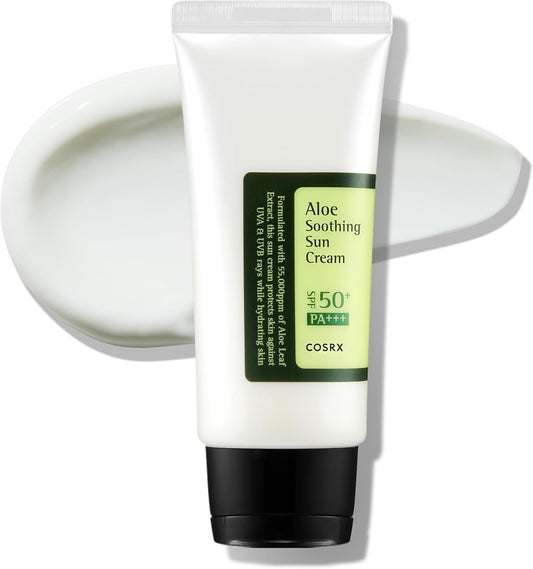 COSRX Aloe Soothing Sun Cream SPF50+ PA+++ 50 мл – корейски слънцезащитен крем с алое за чувствителна кожа