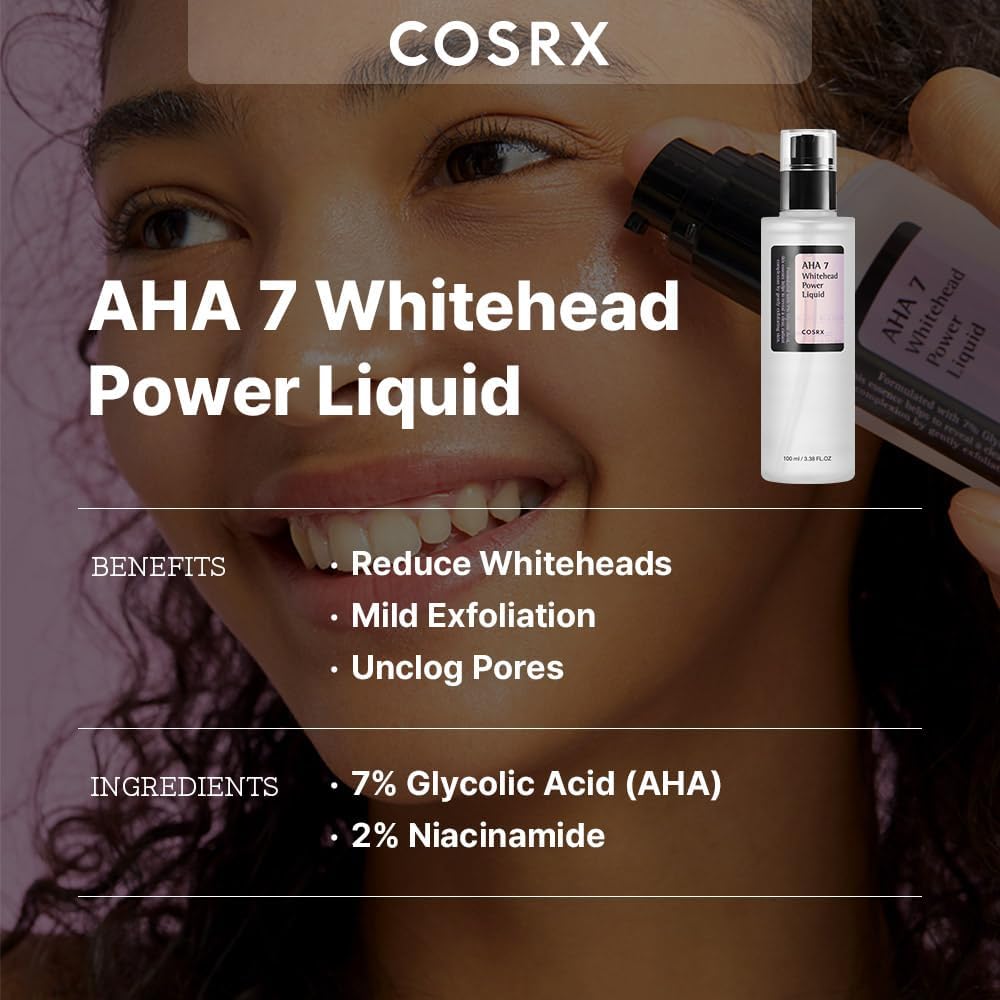 COSRX AHA 7 Whitehead Power Liquid 100 мл – корейски ексфолиращ тоник срещу бели точки и запушени пори
