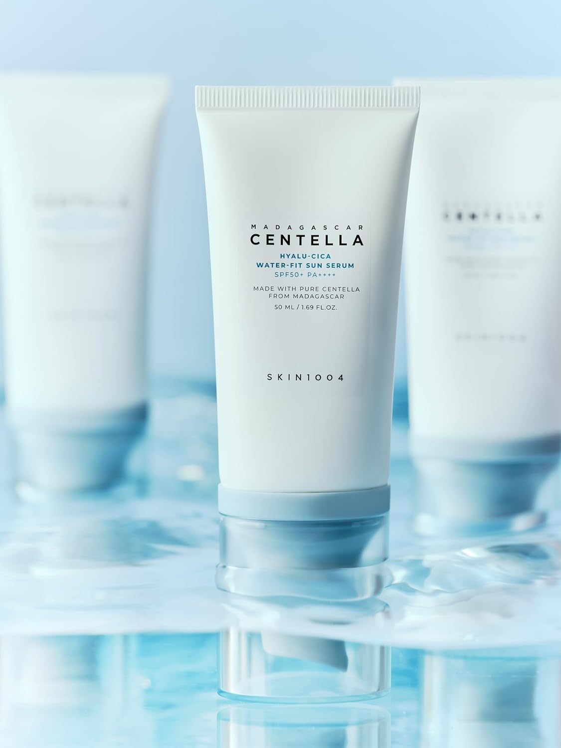 Skin1004 Madagascar Centella Hyalu-Cica Water-Fit Sun Serum 50 мл SPF50+ PA++++ – корейски слънцезащитен серум с центела и хиалурон