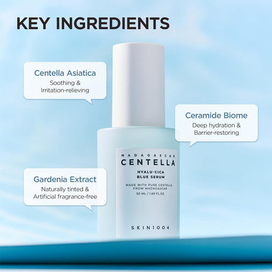 Skin1004 Hydrating & Soothing Madagascar Centella Hyalu-Cica Blue Serum – хидратиращ и успокояващ серум