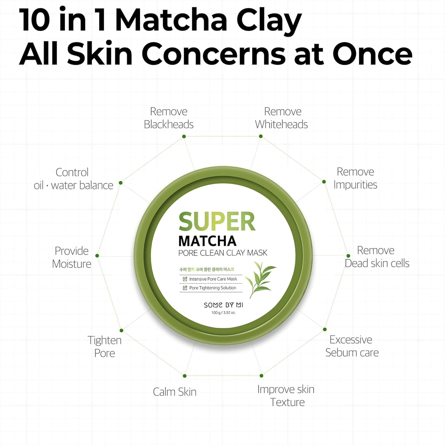 Some By Mi Super Matcha Pore Clean Clay Mask 100 гр – почистваща маска с матча за стегнати и чисти пори