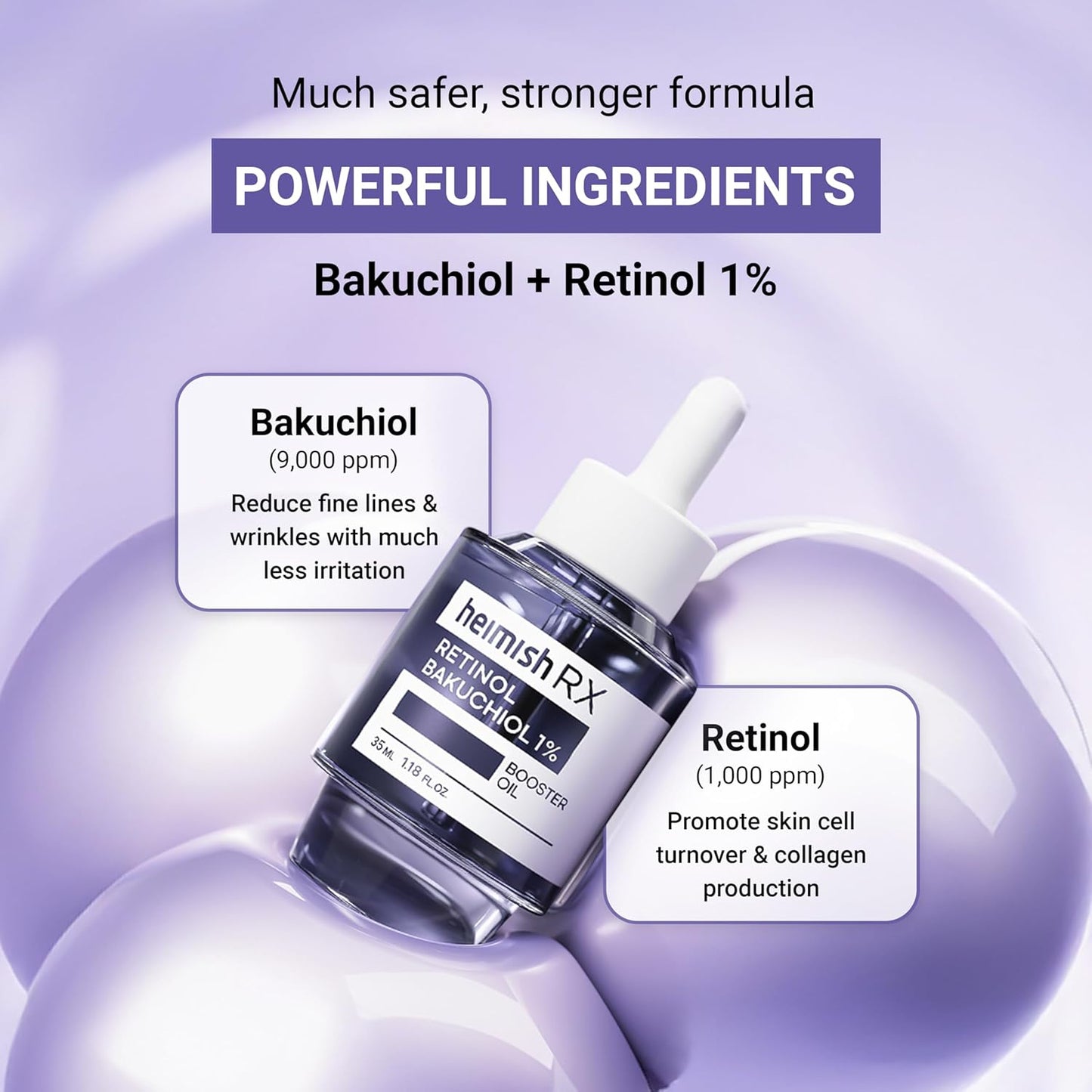 Heimish Rx Retinol Bakuchiol Booster Oil 35мл – корейски анти-ейдж бустер олио със ретинол и бакучиол