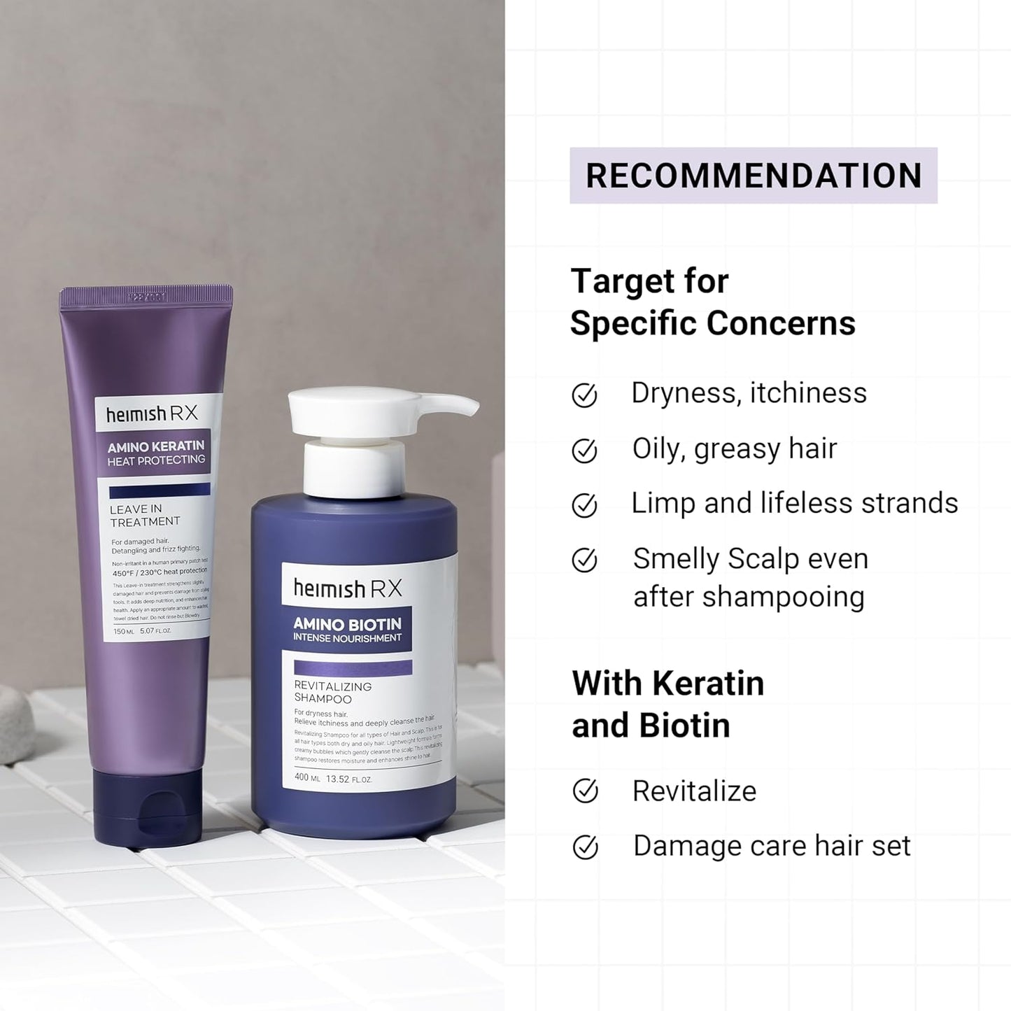 Heimish Rx Amino Biotin Revitalizing Shampoo 400 мл – корейски ревитализиращ шампоан с аминокиселини и биотин