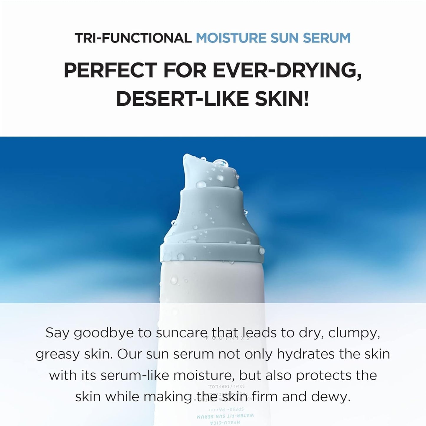 Skin1004 Madagascar Centella Hyalu-Cica Water-Fit Sun Serum SPF50+ PA++++ 15мл – лек слънцезащитен серум с центела
