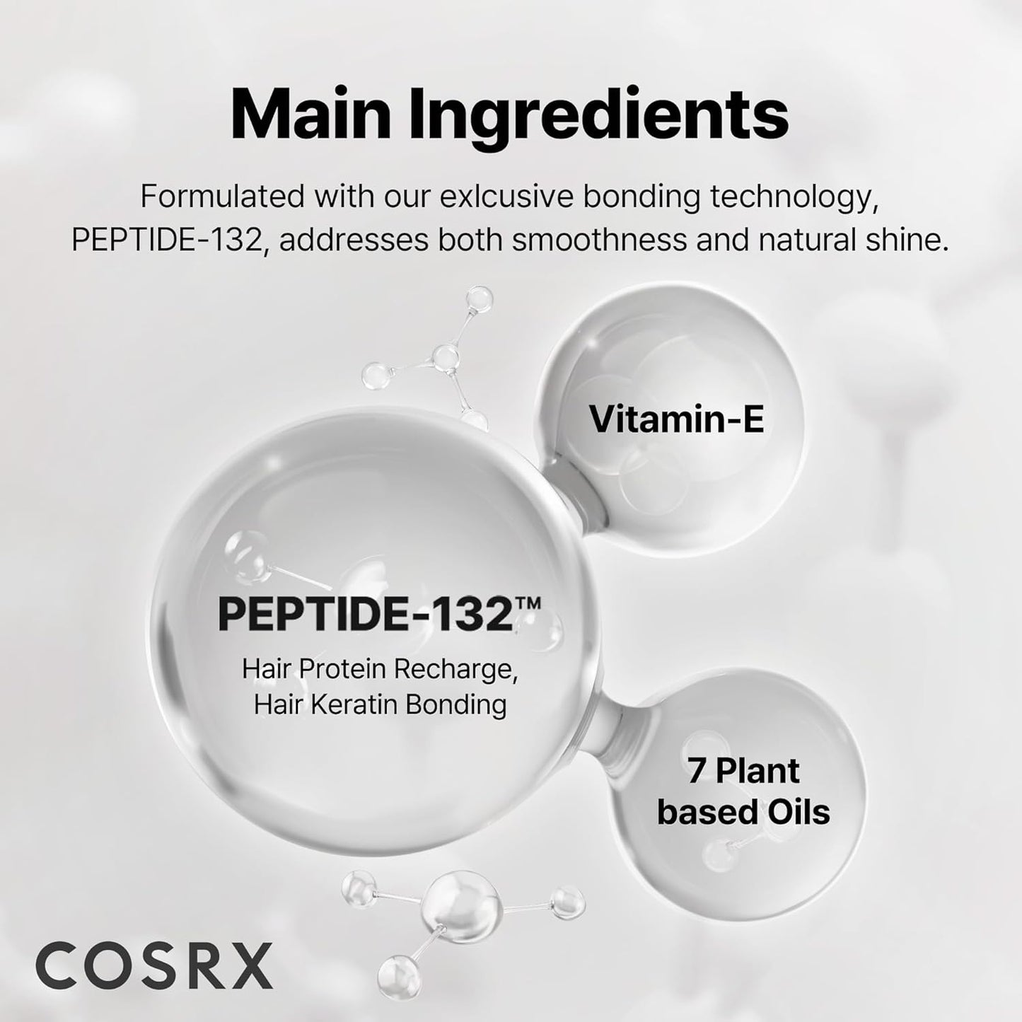 COSRX Peptide-132 Hair Bonding Oil Serum (Travel Size) – корейски възстановяващ олио-серум за коса с кератин