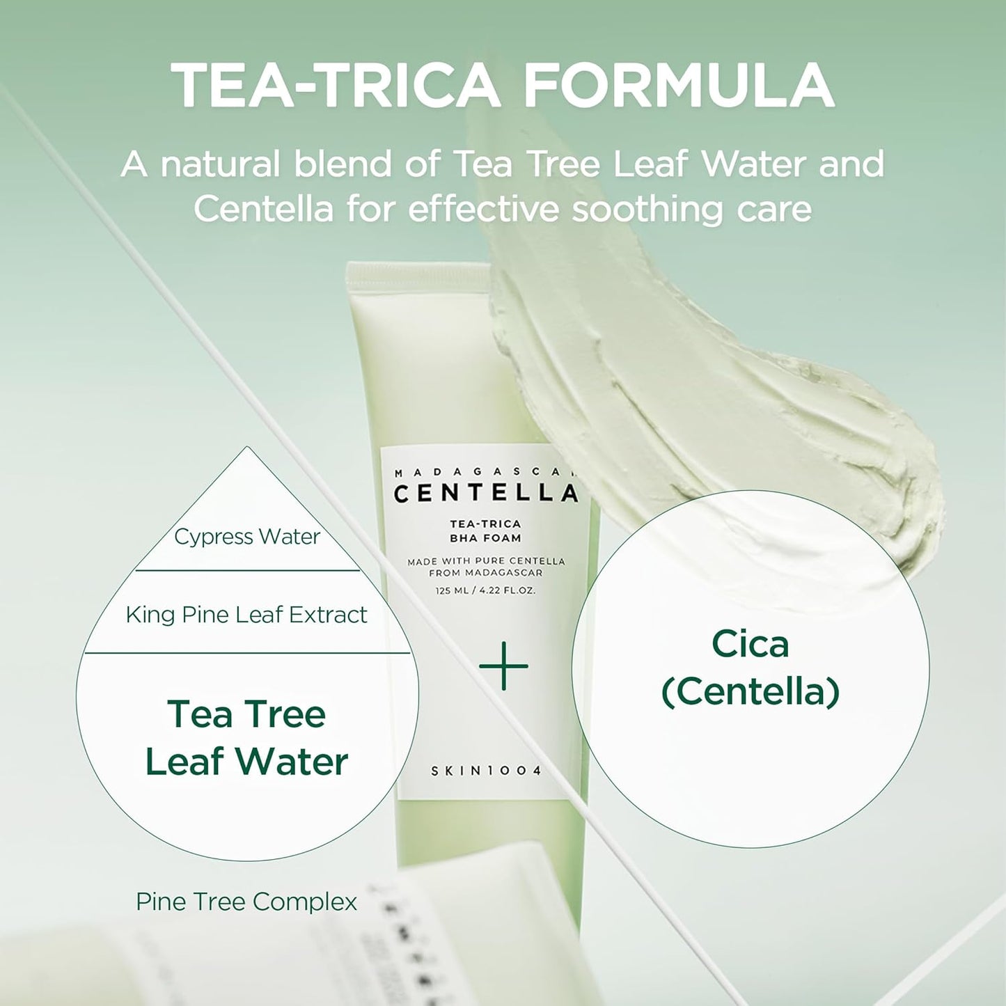 Skin1004 Madagascar Centella Teatrica BHA Foam 125 мл – почистваща пяна с чаено дърво и центела за проблемна кожа
