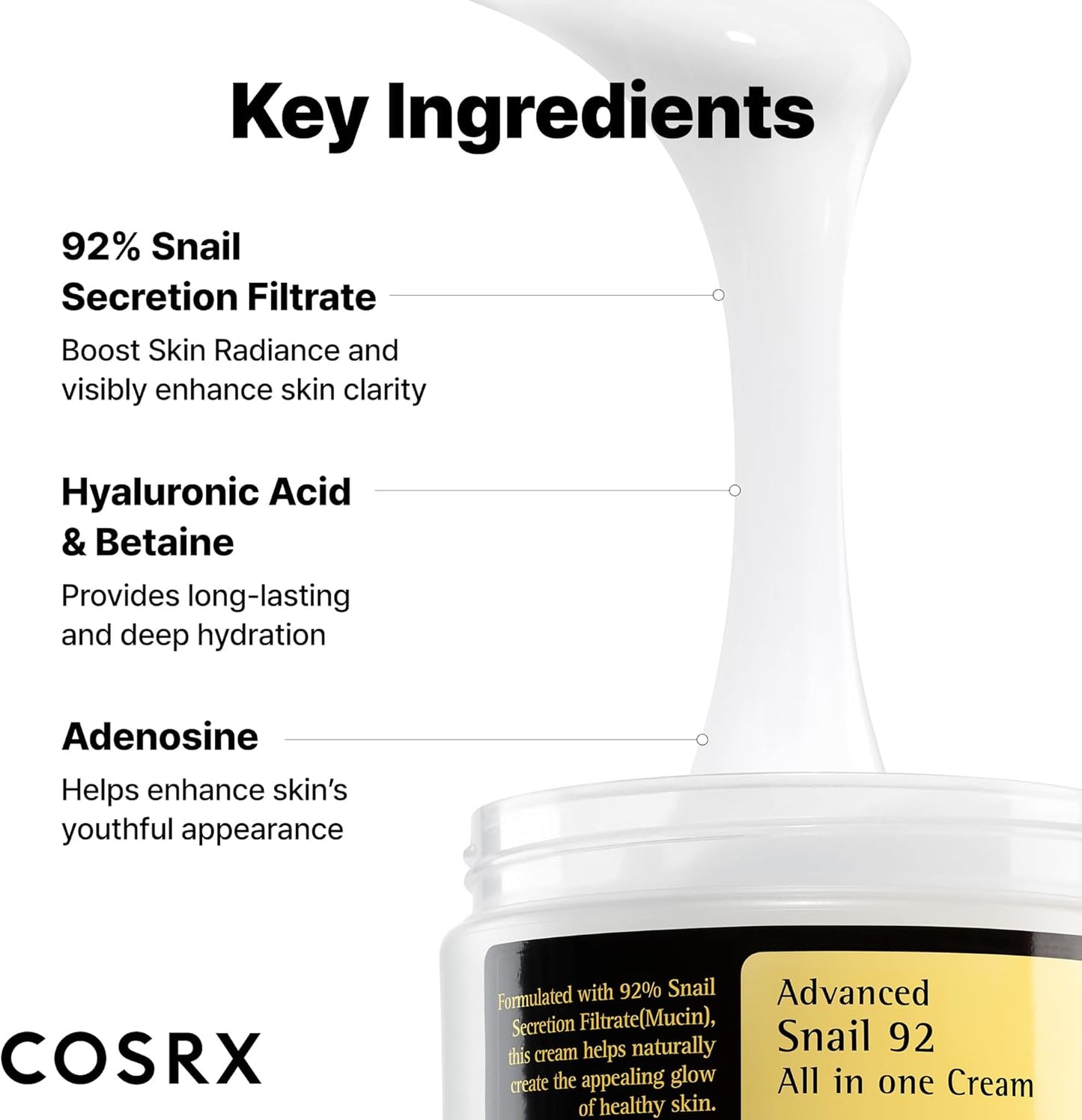 COSRX Advanced Snail 92 All In One Cream 100 мл – регенериращ крем за лице с 92% муцин от охлюв