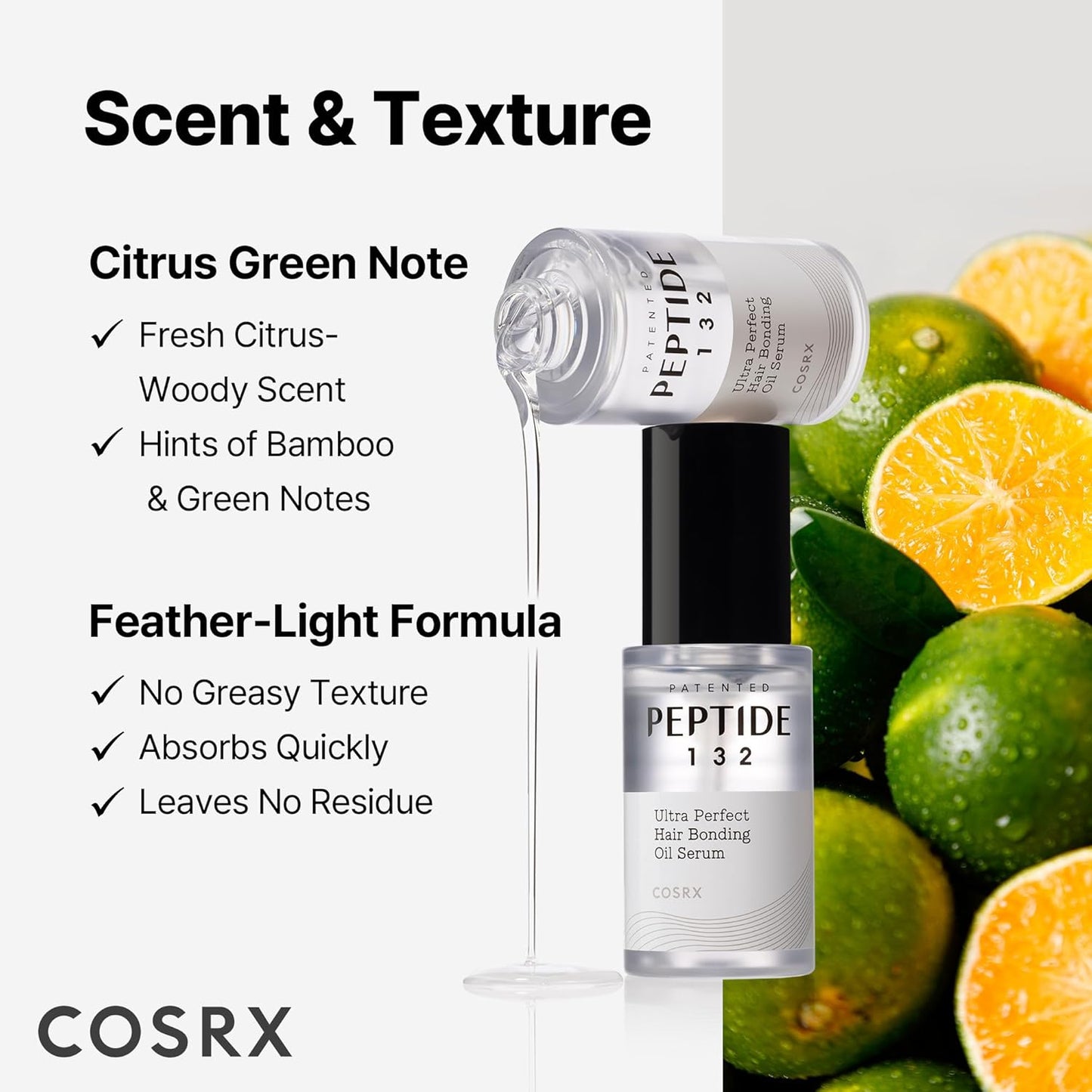 COSRX Peptide-132 Hair Bonding Oil Serum (Travel Size) – корейски възстановяващ олио-серум за коса с кератин