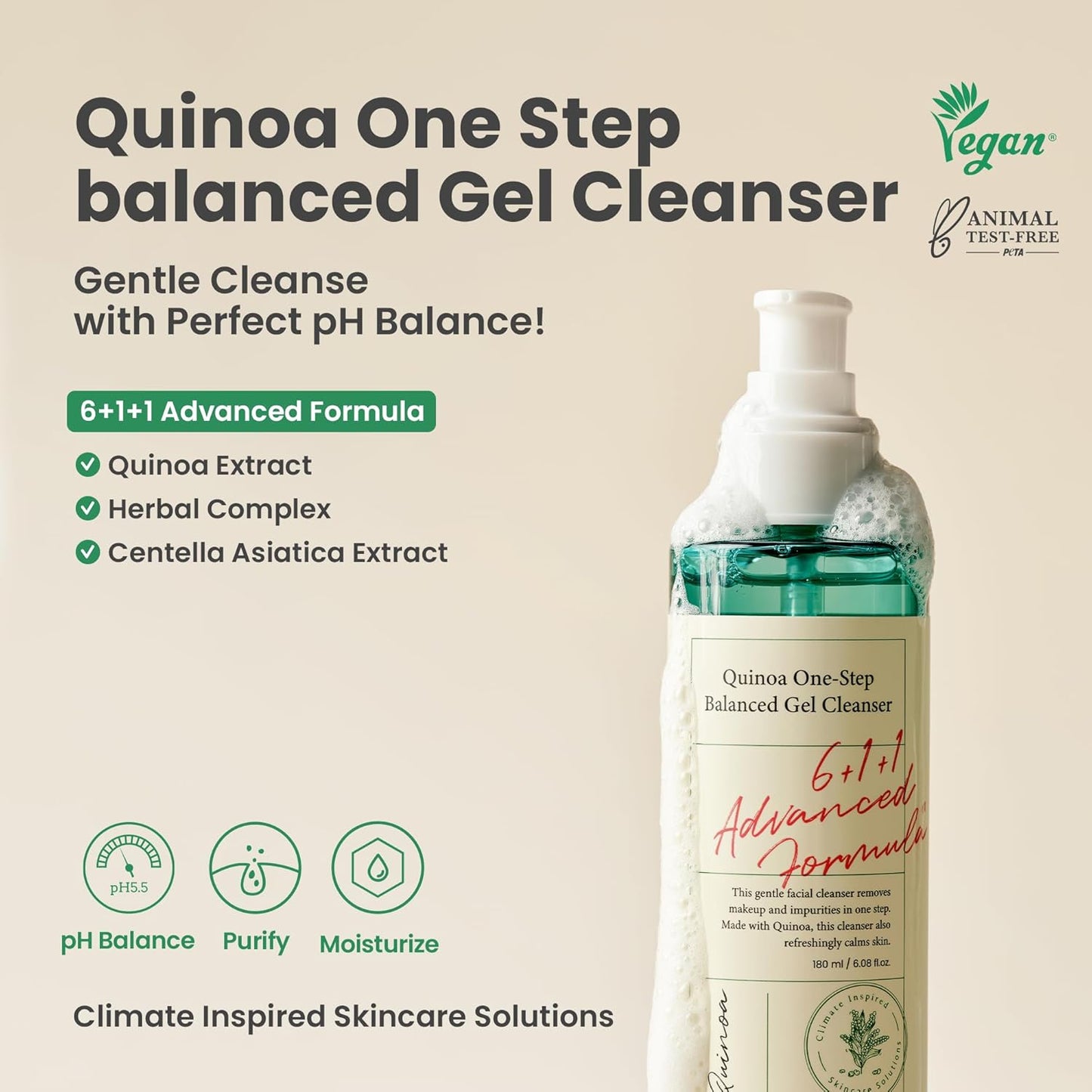 Axis-Y Quinoa One Step Balanced Gel Cleanser 180 мл – балансиращ почистващ гел с киноа за ежедневна грижа