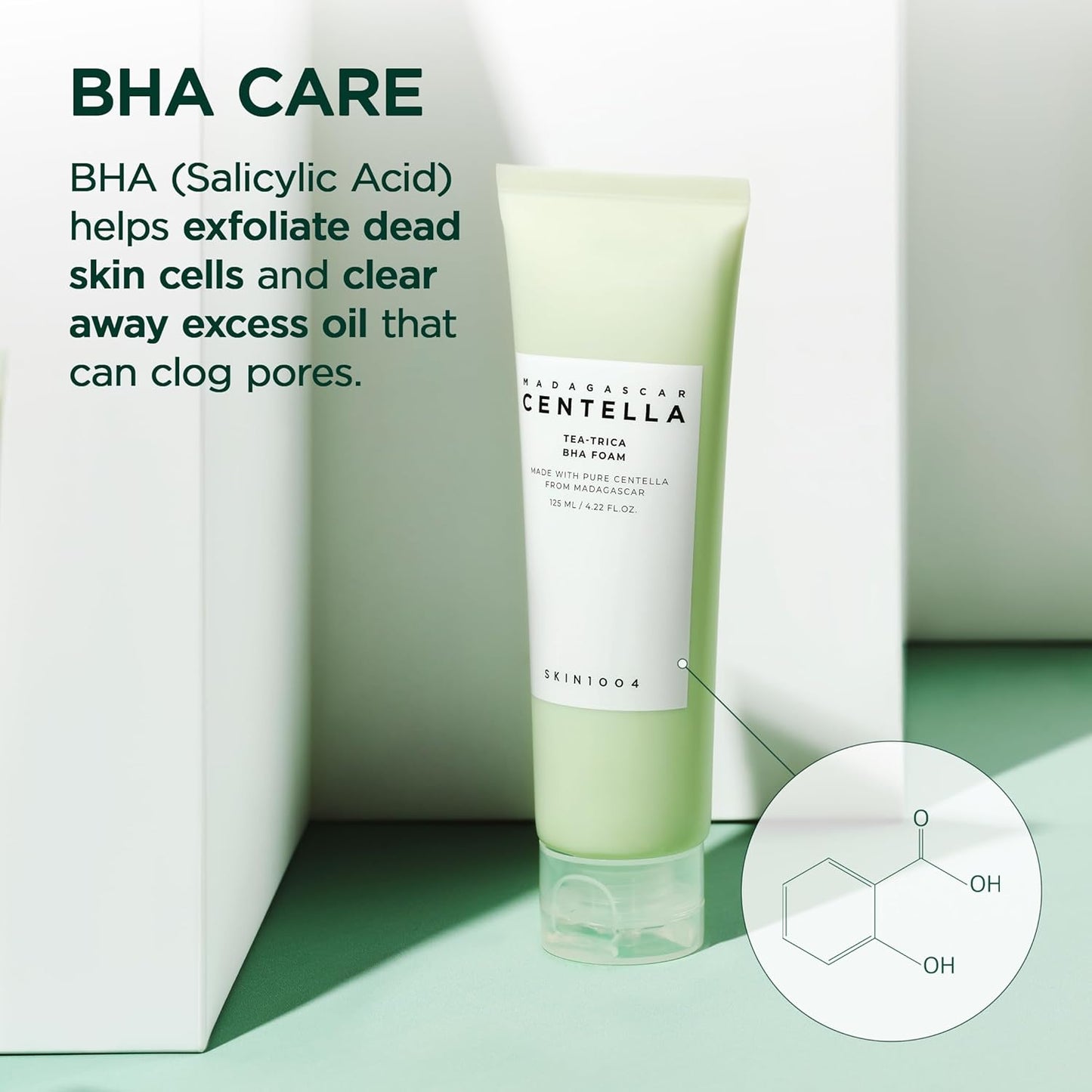 Skin1004 Madagascar Centella Teatrica BHA Foam 125 мл – почистваща пяна с чаено дърво и центела за проблемна кожа