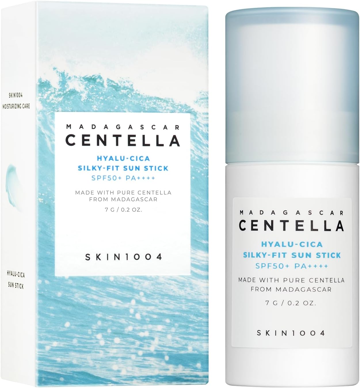 Skin1004 Madagascar Centella Hyalu-Cica Silky-Fit Sun Stick SPF50+ PA++++ – 7 г – корейски слънцезащитен стик с центела