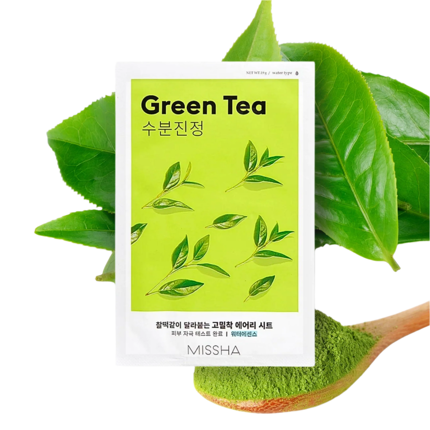 MISSHA Airy Fit Sheet Mask Green Tea – Успокояваща тъканна маска със зелен чай 19 g