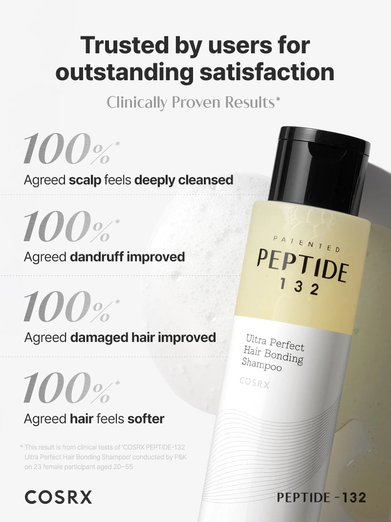 COSRX Peptide-132 Hair Bonding Shampoo – корейски заздравяващ шампоан за скалп и коса (ежедневна грижа против пърхот)
