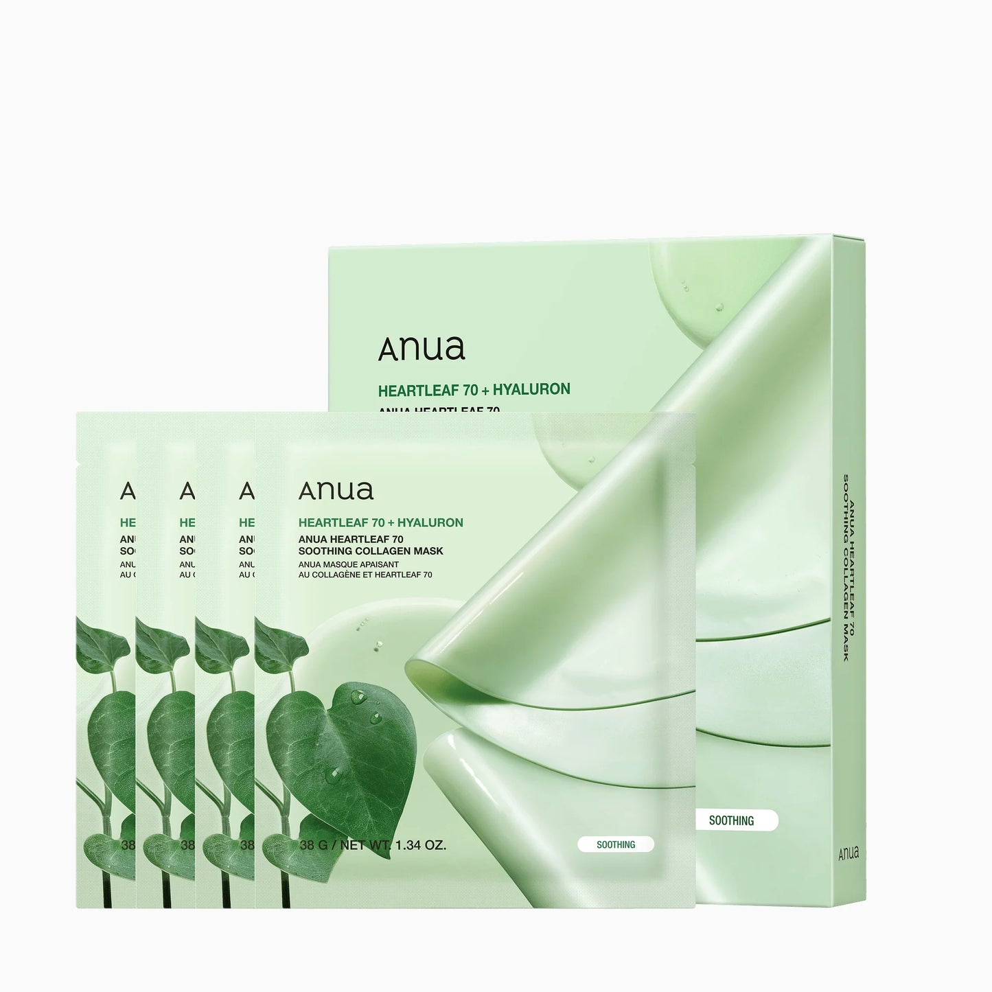 Anua Heartleaf 70 Soothing Collagen Mask x4 – корейска успокояваща колагенова маска с Heartleaf
