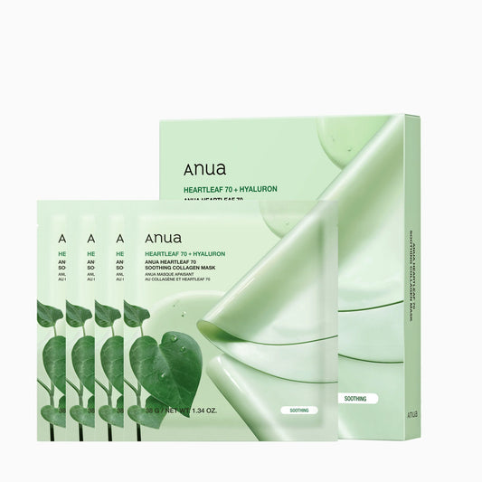 Anua Heartleaf 70 Soothing Collagen Mask x4 – корейска успокояваща колагенова маска с Heartleaf
