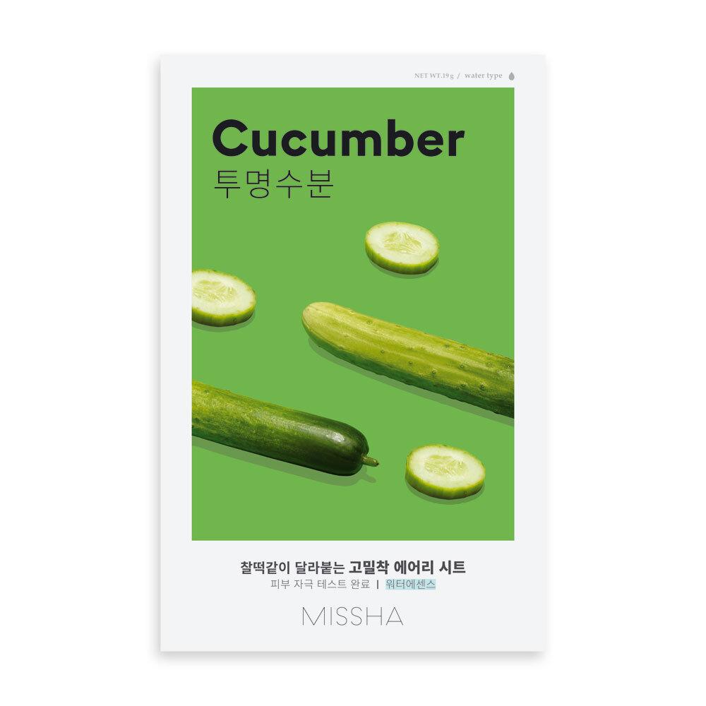 MISSHA Airy Fit Sheet Mask Cucumber – Хидратираща и освежаваща тъканна маска с екстракт от краставица 19 g