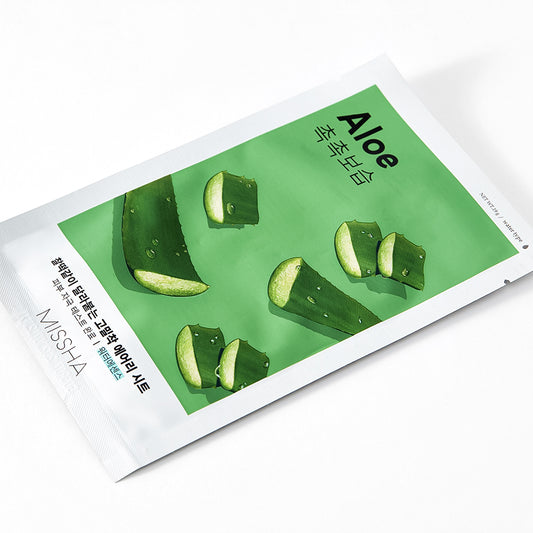 MISSHA Airy Fit Sheet Mask Aloe – Успокояваща и хидратираща тъканна маска с алое вера 19 g